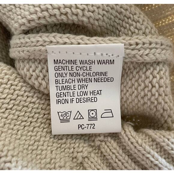 NWT IZOD Mens Cotton Quarter Zip Knit Mock Neck Sweater Stonedust XXL Fisherman - Picture 8 of 9